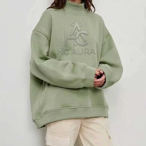 <b>Top</b> Demand Women's Oversized <b>Mock</b> <b>Neck</b> Fleece Sweatshirt Custom Logo Pullover Wholesale Casual Premium Quality Streetwear Winter - Product Image 1