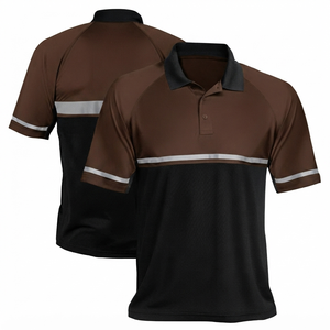 Hi-vis Fluorescent Polyester Short Sleeve Construction Safety Unisex Working <b>Polo</b> Shirts Reflective Tape Workwear - Product Image 2