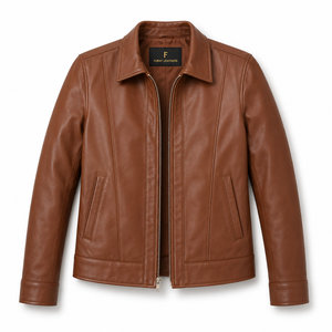 Brown Classic Collar Sheep Leather Breathable Eco-Friendly Winter Women's Quilted <b>Biker</b> <b>Jacket</b> with Stand & Detachable Collar - Product Image 1