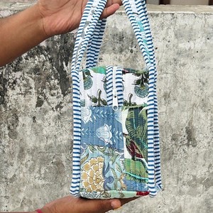 Sac fourre-tout matelassé en coton imprimé indien pour femme, style bohème vintage, fait main, lavable, pour usage quotidien, sac à bandoulière, sac de courses - Product Image 2