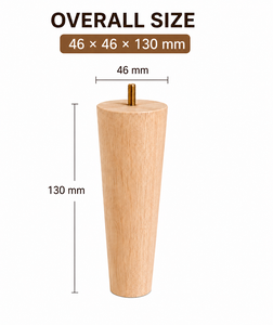 Solid Wood Furniture <b>Legs</b> Tapered Round Shape with Screw <b>for</b> Table Chair Cabinet Home Office Minimalist Design Easy Installation - Product Image 2