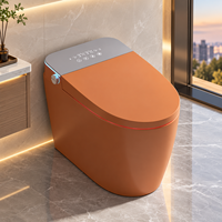WC intelligent tout-en-un avec levage automatique du couvercle, protection en mousse intégrée, réservoir en acier inoxydable, montage au sol, auto-nettoyant, siphon