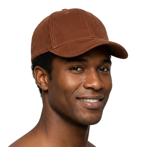 Casquette de baseball unisexe marron à 6 panneaux en sergé de coton, visière incurvée réglable, chapeau décontracté pour adultes, printemps-été - Product Image 3