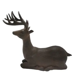 Escultura de Ciervo de Resina Hecha a Mano, 11x5x11 Pulgadas, Figura de Animal Rústica para Decoración de Mesa de Salón - Product Image 6