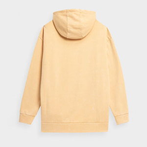 เสื้อฮู้ดโอเวอร์ไซส์ผู้ชาย สีพื้น ผ้าเฟรนช์เทอร์รี่ สวมใส่สบายๆ สำหรับฤดูใบไม้ร่วง ทรงปกติ แขนยาว สีเบจ - Product Image 4