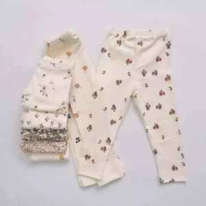European Full Cotton Children's Home Clothes Printed Kids 2pcs Suit Thermal Underwear Baby Long Sleeved Pajamas Set - Product Image 1