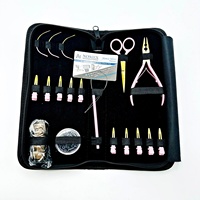 Kit de Herramientas para Extensiones de Cabello de Acero Inoxidable Rosa Dorado, Resistente al Agua, Incluye Alicates de 2 Orificios, Tijeras para Cortar Hilo y Caja para Cuentas