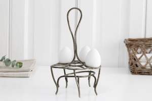 Porte-œufs en fer de style industriel pour comptoir de cuisine et présentation d'œufs frais de la ferme - Product Image 5