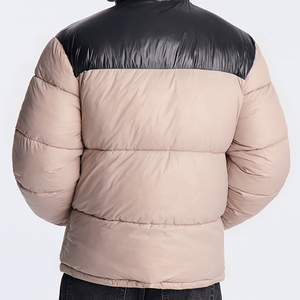 Chaqueta Acolchada de Moda para Hombre al por Mayor, con Bloques de Color, Cuello Alto, Cremallera, Estilo Casual, de Poliéster Transpirable - Product Image 2