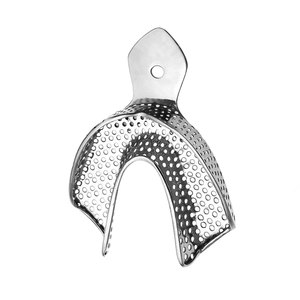 Bandeja de Impresión Dental de Calidad Premium con Borde L2, Sólida, Tamaño Inferior L, Reutilizable, de Acero Inoxidable, Sin Perforaciones, Autoclavable - Product Image 4