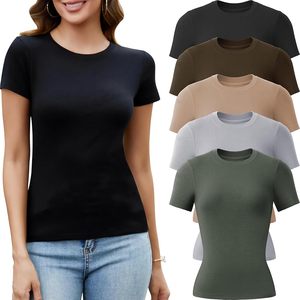 Camiseta Básica Minimalista para Mujer, Cuello Redondo, Cómoda e Informal - Product Image 1