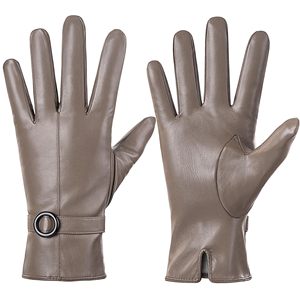 Gants en cuir pour femmes, longueur poignet, hiver, compatibles écran tactile, chauds, respirants, écologiques, sportifs, pour cadeaux de Noël - Product Image 3