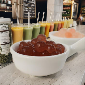 Perlas de Tapioca Transparentes Rojo Rubí Pinshan Honeydew, 3.2 kg, en Lata, para Té de Burbujas - Product Image 3