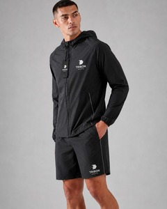 Conjunto corto de chaqueta y pantalones cortos de nailon ligero para hombre, de secado rápido, transpirable, informal, deportivo. - Product Image 5