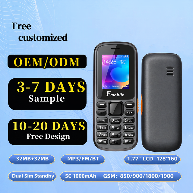 1.77 Inch 2G F Mobile French Feature Phone No Camera Basic Keypad Dual SIM Long Standby OEM Bulk Order School Factory Worker