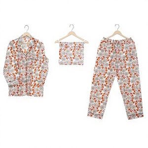 Conjunto de pijama de algodón estampado a mano, traje de noche para mujer, Conjunto de pijama Floral, ropa de dormir para mujer, ropa holgada, pijama indio - Product Image 1
