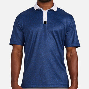 Proveedor caliente Polo de golf para hombre, que absorbe la humedad, ropa de gimnasio elástica de 4 vías, bordado personalizado, impresión por sublimación personalizable - Product Image 1