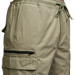 Pantalones cortos cargo de algodón 100% para hombre, diseño multibolsillo a la moda con cierre de cordón, cintura media, transpirables, impermeables - Product Image 5