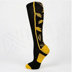 Black Yellow <b>Knee</b> <b>High</b> Soccer <b>Socks</b> Breathable Knitted for Adults Summer Sport Use - Product Image 3