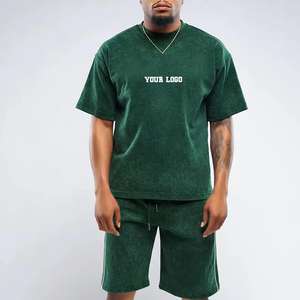 Conjunto de Camiseta y Pantalones Cortos Casuales de 2 Piezas, con Logotipo Bordado, Venta al Por Mayor - Product Image 4