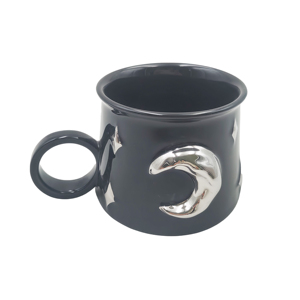 Tasse à thé en porcelaine électroplaquée « Nuit Noire Céleste » – Vente directe usine - Product Image 1