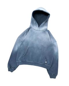 Wholesale Custom 100% Cotton Fleece Sweatshirt for <b>Men</b> Drop Shoulder <b>Hoodie</b> with Embroidered Puff Print Solid Winter Casual Wear - Product Image 1