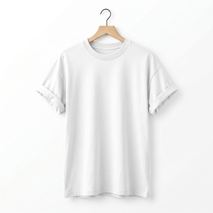 T-shirt décontracté en coton tricoté blanc surdimensionné à col rond et manches courtes pour homme, anti-boulochage, finition lavée, design vierge, 4XL, 320g - Product Image 3