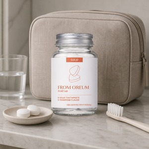 [FROM OREUM] Dentifrice solide de voyage personnel saveur mandarine de Jeju, 60 comprimés pour l'organisation des bagages et des articles de toilette en voyage - Product Image 2
