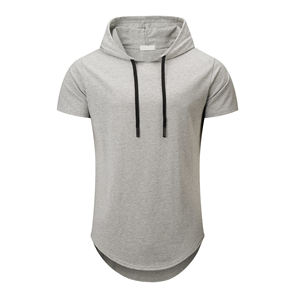 Camiseta con Capucha y Manga Corta para Hombre, con Logotipo Personalizado, Estilo Urbano, Vintage, Informal, Hip Hop, para Verano - Product Image 1