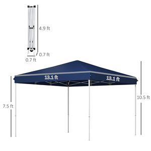 Tenda Pop-up Blu Scuro 13x13 Resistente per Matrimoni e Feste con Regolazione dell'Altezza e Borsa con Ruote - Product Image 3