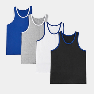 New Trend <b>Men</b> Tank Top Low MOQ Breathable Quick Dry <b>Gym</b> Singlet Custom Logo Design Wholesale Low Price <b>Vest</b> For Online Sale - Product Image 2