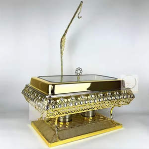 Calentador de Alimentos Tipo Chafing Dish de Acero Inoxidable de Primera Calidad para Servicio de Buffet y Presentación Elegante en la Mesa - Product Image 6