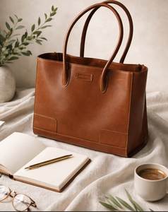 Sac cabas vintage en cuir véritable - Product Image 2