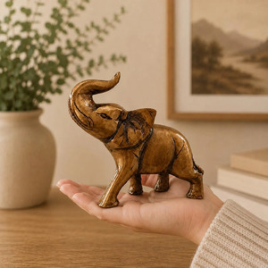 Figurine d'éléphant en laiton SHUBHAM, artisanat en métal, statue animale, décoration de table, cadeau pour la maison ou le bureau - Product Image 1