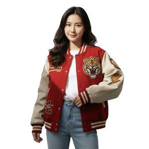 DISCOVER IMPEX Chaqueta Varsity con Manga de Cuero Mate Elegante y Detalle Bordado de Alta Calidad, Unisex, Gruesa para Invierno 2026 - Product Image 4