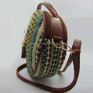 Sac fourre-tout vintage personnalisé pour femme, sac à bandoulière en coton tissé à la main, sac de shopping noir transparent avec logo brodé - Product Image 2