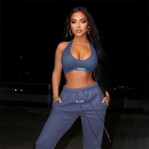 Ensemble décontracté sans manches pour femme : haut, legging taille haute respirant en Spandex/Polyester et soutien-gorge, idéal pour le fitness et le yoga - Product Image 5