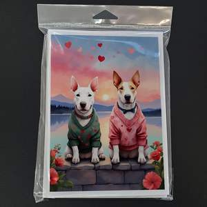 Lunatique NOUVEAU Bull Terrier Deux Coeurs A7 Cartes De Voeux Pack de 8 Cartes De Note Vierges avec Enveloppes Taille 5x7 - Product Image 3