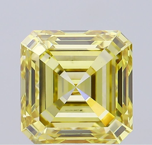 Diamante Cultivado en Laboratorio con Certificación IGI, Corte Asscher de 5.01 CT, Color Amarillo Intenso Fantasía, Claridad VVS2, CVD LG 667407210, Joyería ROYAL GEMS - Product Image 1