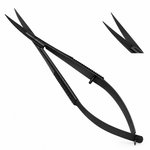 Tijeras Profesionales de Acero Inoxidable para Cutículas, Curvas, para Diestros, Tipo Cola de Golondrina Rusa, para Eliminar Piel Muerta, para Arte de Uñas - Product Image 1
