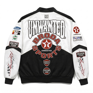 Wholesale 2026 New Arrival Oem Embroidered logo Patch Plus Size Bomber <b>Car</b> <b>Jackets</b> Vintage Cotton Nascar Racing <b>Jacket</b> for Men - Product Image 3