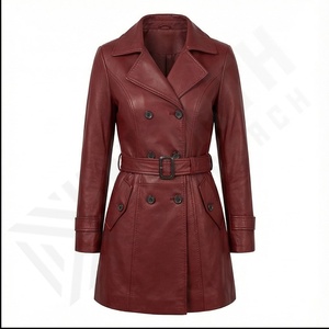 Manteau long en cuir véritable en peau de mouton pour femmes fabriqué au Pakistan fabrication conceptions personnalisées veste en cuir personnalisée dames - Product Image 2