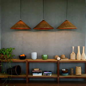 Handmade Bamboo Pendant Light Asian Woven Lampshade Boho Lighting Eco Friendly <b>Ceiling</b> Lamp OEM Supplier Vietnam - Product Image 2