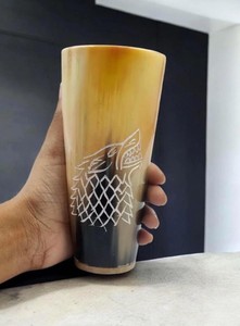 Verre à boire artisanal en corne naturelle écologique, poli, de qualité supérieure, durable, unique et élégant, pour la décoration intérieure, article en lot - Product Image 6