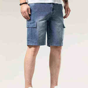 Shorts en jean décontractés pour hommes, 100% coton, de haute qualité, personnalisés, mode estivale, vêtements d'extérieur - Product Image 1
