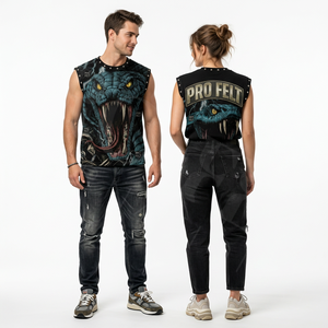 Débardeur sans manches personnalisé OEM ODM avec impression, respirant, pour la gym, le fitness, l'été, streetwear décontracté, coupe ample, pour hommes - Product Image 2