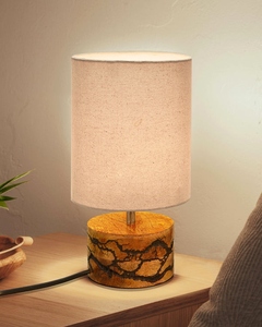 Lampe de table en bois fractal antique, abat-jour tambour, artisanale unique, pour chambre, bureau, décoration intérieure, vente en gros, OEM - Product Image 6