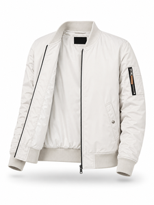 Veste d'hiver pour homme de haute qualité, style streetwear, col montant, séchage rapide, non-tissé, 100% coton, nylon, daim, fermeture éclair, couleur unie - Product Image 4