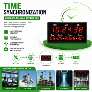 Industrial NTP GPS Master <b>Clock</b> Server | 14-Digit <b>LED</b> Time Synchronization System - Product Image 1