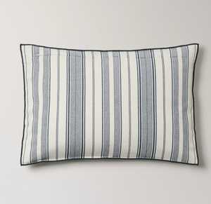 Housse de coussin décorative 100 % coton tissé à rayures, style bohème et campagnard, pour canapé, avec rayures teintes en fil - Product Image 1